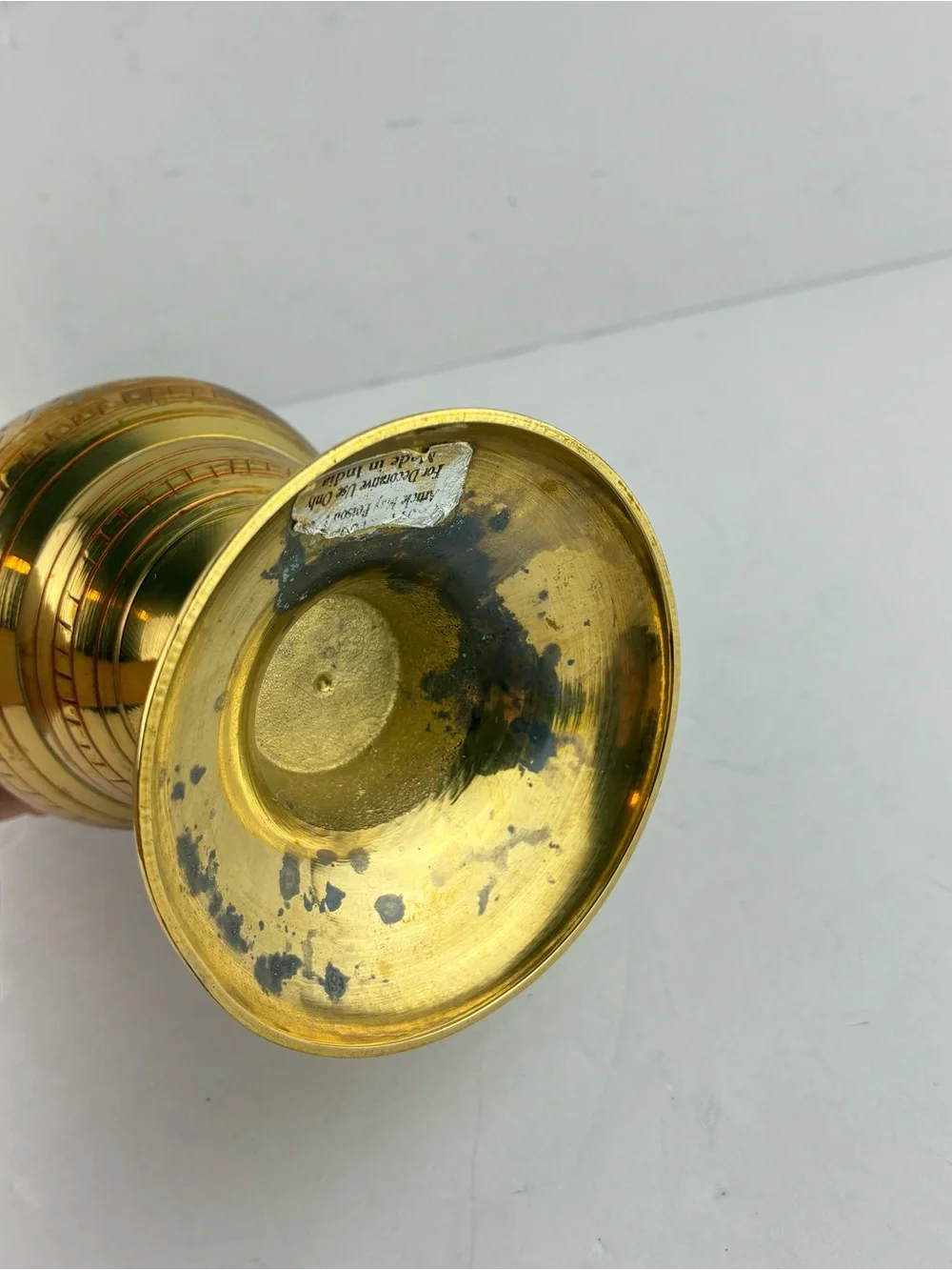 Brass Hand Crafted Etched Brass Vase Made in India